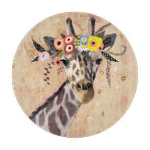 Planche À Découper Couronne de la girafe   de Klimt des fleurs