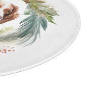 Planche À Découper Couronne de Noël Brittany Spaniel Chien festif (Coin)