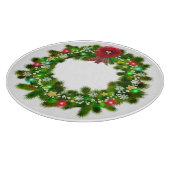Planche À Découper Couronne de Noël décorée festive (Coin)