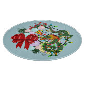 Planche À Découper Couronne de Noël Dragon Chinois Fantastique (Coin)
