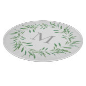 Planche À Découper Couronne d'olive verte aquarelle (Coin)