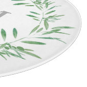 Planche À Découper Couronne d'olive verte aquarelle (Coin)