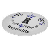 Planche À Découper Couronne Wreath Monogramme 'R' Personnalisé (Coin)