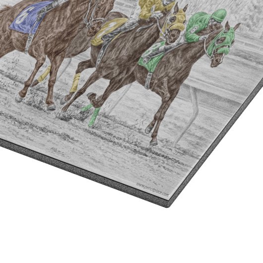 Planche À Découper Course à trois chevaux - Cou et Cou (Coin)