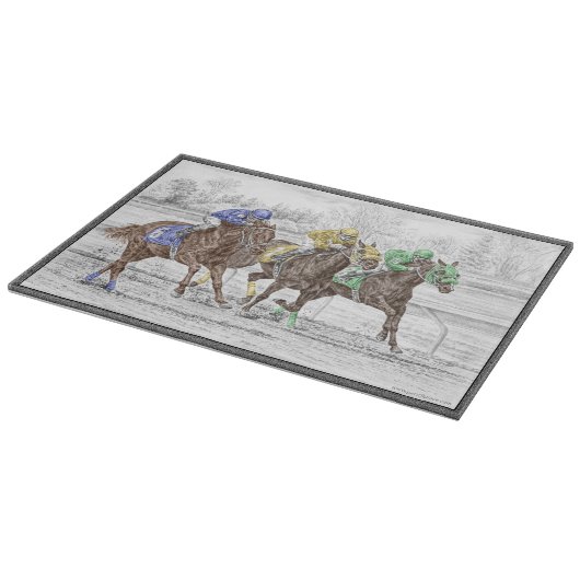 Planche À Découper Course à trois chevaux - Cou et Cou (Coin)