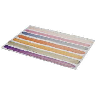 Planche À Découper Courses peintes à la main de brosse d'aquarelle,