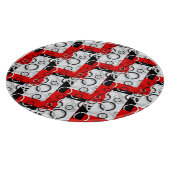 Planche À Découper Couverture Sherpa Cercles Rouge Noir (Coin)