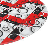 Planche À Découper Couverture Sherpa Cercles Rouge Noir (Coin)