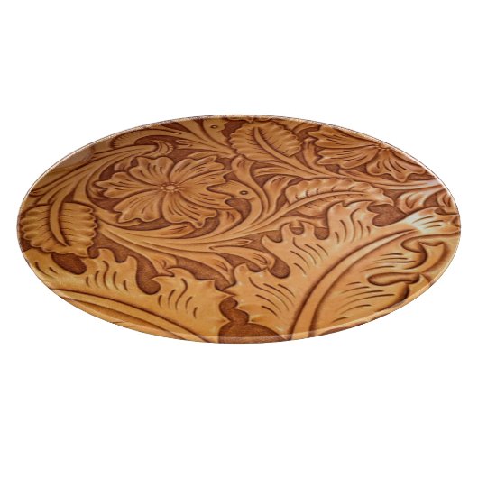 Planche À Découper Cow-boy brun rustique en cuir occidental (Coin)