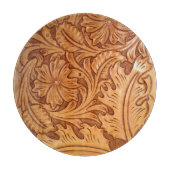 Planche À Découper Cow-boy brun rustique en cuir occidental (Devant)