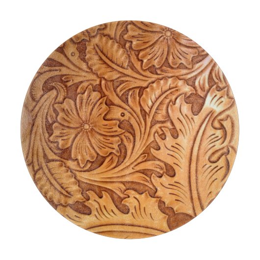 Planche À Découper Cow-boy brun rustique en cuir occidental (Devant)