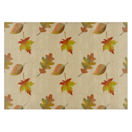 Planche À Découper Cozy autumn maple leaves oak leaves (Devant)