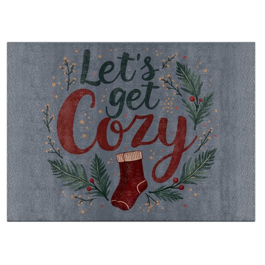 Planche À Découper Cozy Holiday Pine Berry Lettering (Devant)