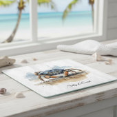 Planche À Découper Crabe de plage à l'aquarelle, personnalisé