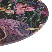 Planche À Découper Crâne brodé : Motif gothique de l'orchidée (Coin)
