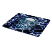 Planche à découper crâne chrome bleu électrique (Coin)