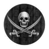 Planche À Découper Crâne d'argent et épées croisées (Devant)