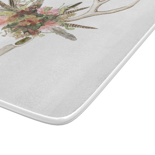 Planche À Découper Crâne et fleurs de cerfs (Coin)