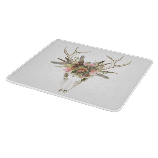 Planche À Découper Crâne et fleurs de cerfs (Coin)