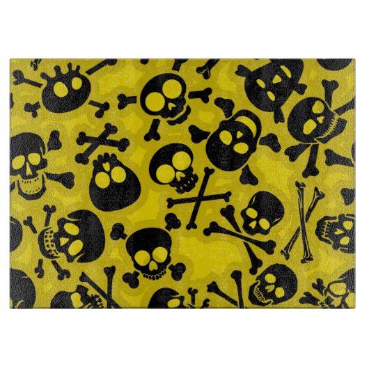 Planche À Découper Crâne et motif d'os croisés (Devant)