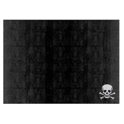 Planche À Découper Crâne n Bones plaque de coupe en verre noir (Devant)