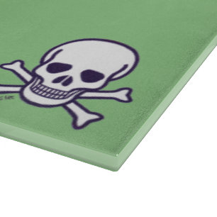 Planche À Découper Crâne n Os plateau de coupe en verre vert