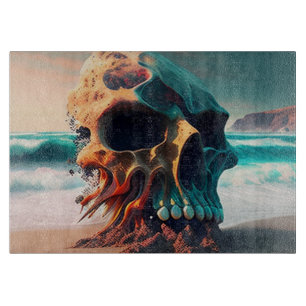 Planche À Découper Crâne sur la plage