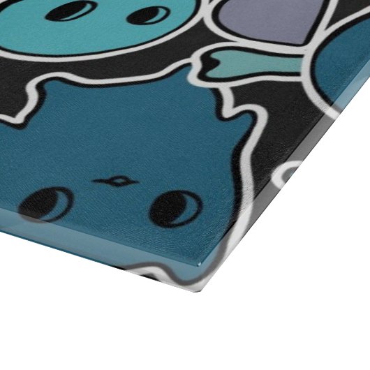 Planche À Découper Crânes, et coeurs sur l'arrière - plan noir 2 (Coin)