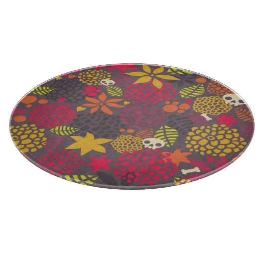 Planche À Découper Crânes et fleurs (Coin)