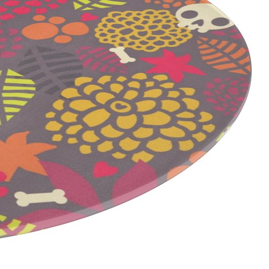 Planche À Découper Crânes et fleurs (Coin)