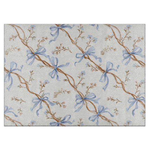 Planche À Découper Cream Blue Bows (Devant)