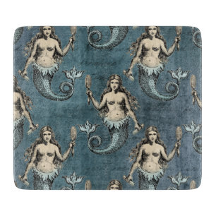 Planche À Découper Créatures de mer sirènes couleur bleue de l'océan