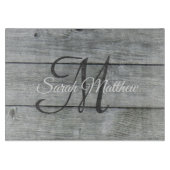 Planche À Découper Créer votre propre pays Rustic Nom monogramme (Devant)