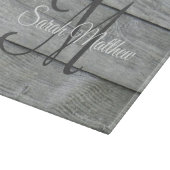 Planche À Découper Créer votre propre pays Rustic Nom monogramme (Coin)