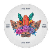 Planche À Découper Créez vos propres mains hennées Cristaux et Roses (Devant)