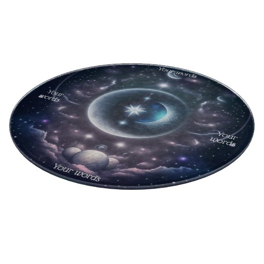 Planche À Découper Créez vos propres nuages roses et lune d'argent (Coin)