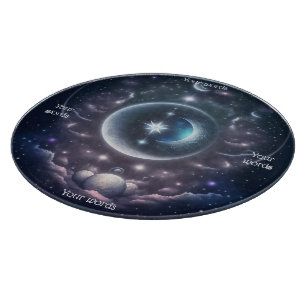 Planche À Découper Créez Vos Propres Nuages Roses & Lune Argentée