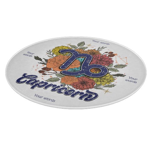 Planche À Découper Créez votre propre Capricorne Florale étoilée (Coin)