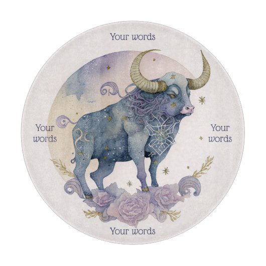 Planche À Découper Créez votre propre carte d'auteure de taurus d'aqu (Devant)