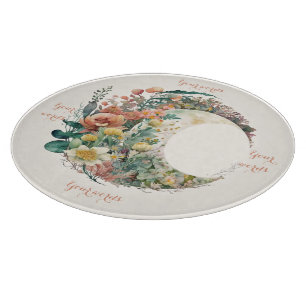 Planche À Découper Créez Votre Propre Croissant de Lune Floral Tropic