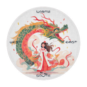 Planche À Découper Créez Votre Propre Demoiselle du Dragon Chinois en