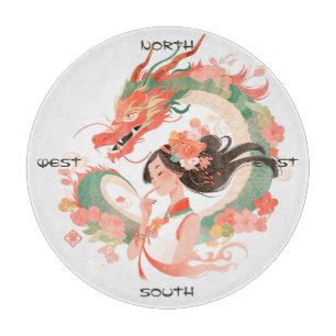 Planche À Découper Créez Votre Propre Fille du Dragon Chinois en Jade