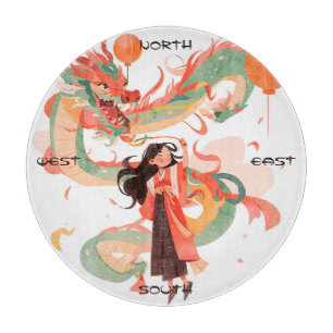 Planche À Découper Créez Votre Propre Jeune Fille du Dragon Chinois d