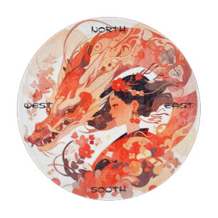 Planche À Découper Créez Votre Propre Jeune Fille du Dragon Chinois e