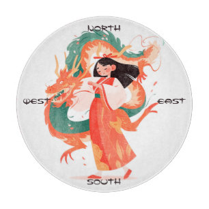 Planche À Découper Créez Votre Propre Jeune Fille du Dragon Chinois e