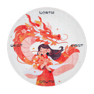 Planche À Découper Créez Votre Propre Jeune Fille du Dragon de Feu Ch