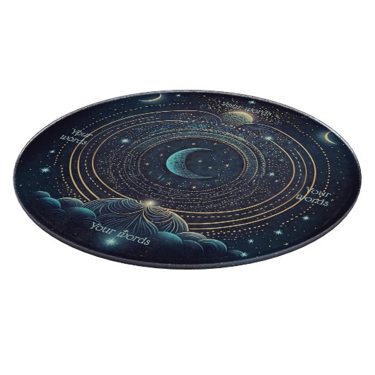 Planche À Découper Créez votre propre lunaire céleste bleu et or (Coin)