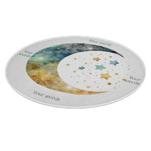 Planche À Découper Créez Votre Propre Lune Croissante Et Étoiles Aqua