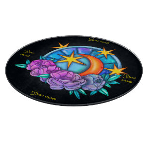 Planche À Découper Créez Votre Propre Lune, Étoiles & Roses Mignonnes