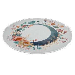Planche À Découper Créez Votre Propre Lune Florale Rose Et Or